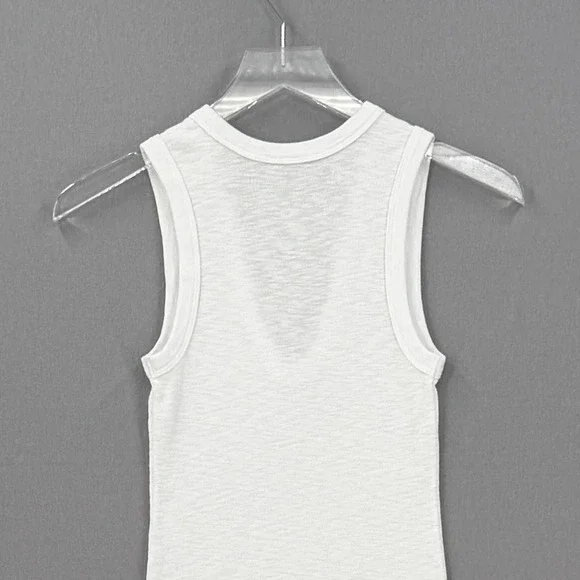ENZA COSTA Textured Rib Sleeveless U Neck Tank Top Womens XS White Quite Luxury - Picture 7 of 16